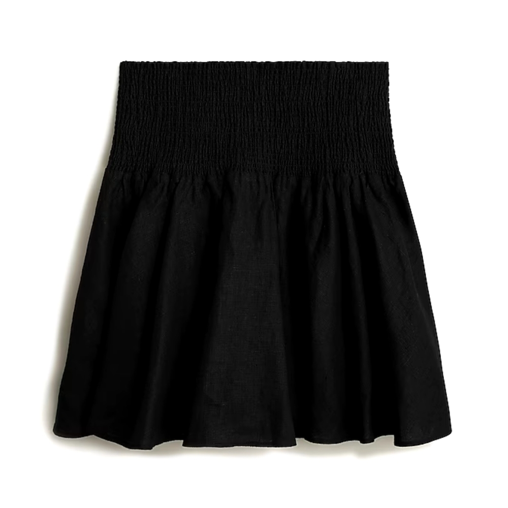 Smocked-waist linen mini skirt J. Crew NWT